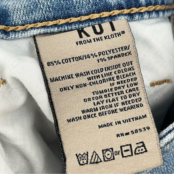 Kut 20W High-Rise Meg Fab Ab Wide Leg 0938 Raw Hem Jeans Light from the kloth - Picture 8 of 10